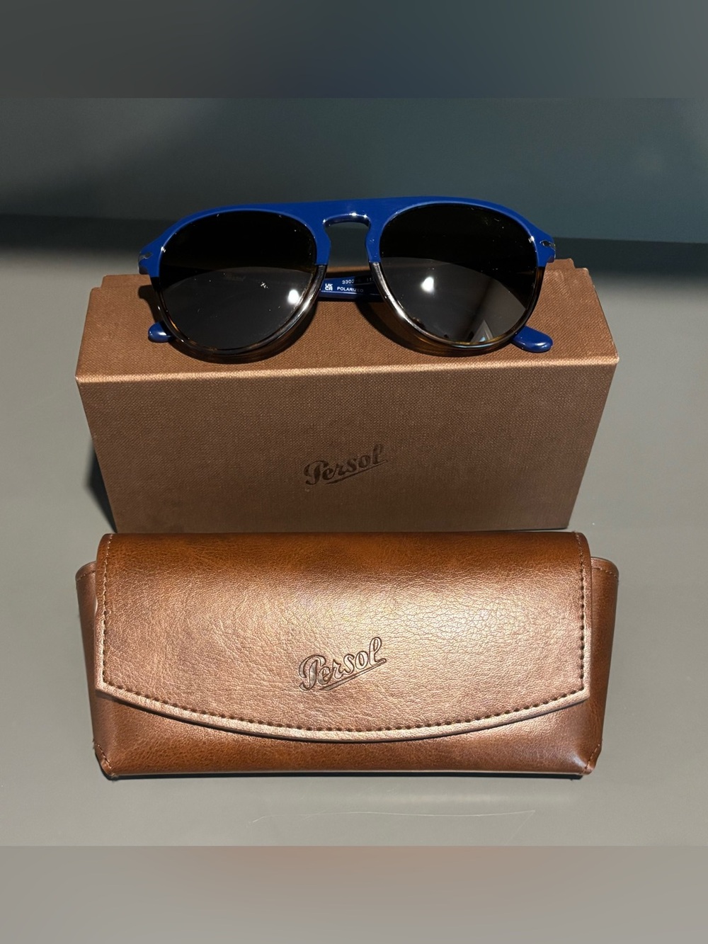 Persol Blue Bicolor Frame Sunglasses